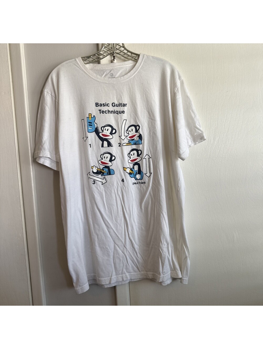 Paul Frank Julius Basic Guitar Technique T-Shirt White XL Graphic Tee